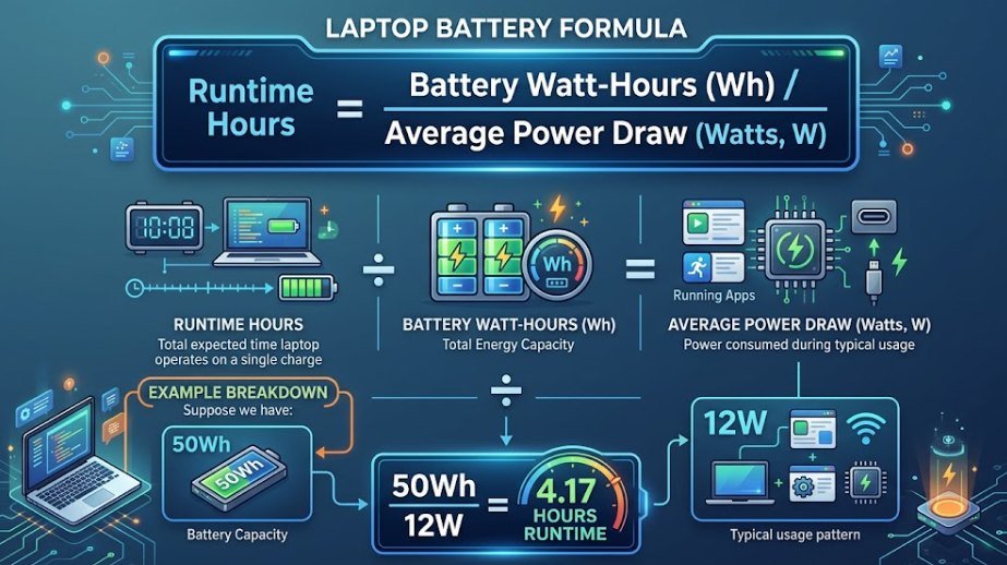 Battery runtime formula graphic