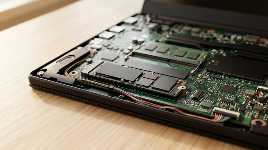 Laptop NVMe SSD installed